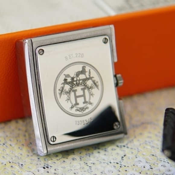 SOLD Authentic Hermes Shiny Porosus Crocodile 26mm SS - Picture 9 of 10